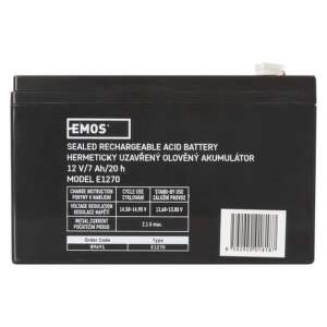 EMOS Bezúdržbový olovený akumulátor 12 V/7 Ah, faston 4,7 mm, 1201004300