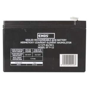 EMOS Bezúdržbový olovený akumulátor 12 V/9 Ah, faston 6,3 mm, 1201002900