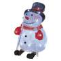 EMOS LED vianočný snehuliak, 28 cm, vonkajší aj vnútorný, studená biela, časovač, 1550002006