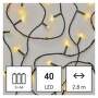 EMOS LED vianočná reťaz, 2,8 m, 3x AA, vonkajšia aj vnútorná, teplá biela, časovač, 1550040006